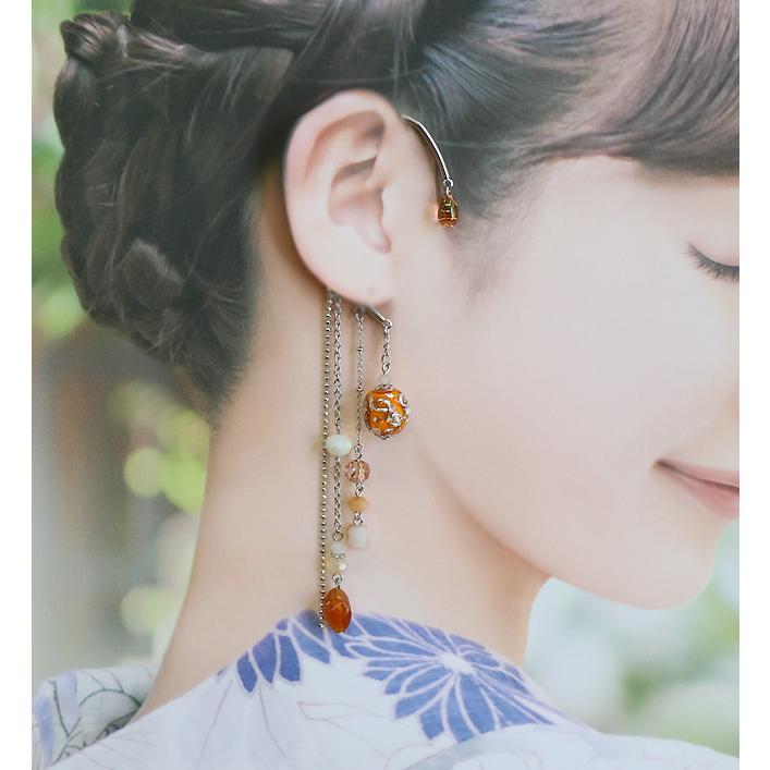 イヤーフック レディース 当店オリジナル 片耳用 商品1点販売 両耳使用可 とんぼ玉 かわいい おしゃれ アクセサリー 彼女 妻 嫁 母 女性 誕生日人気 |  | 03