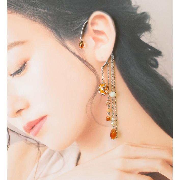 イヤーフック レディース 当店オリジナル 片耳用 商品1点販売 両耳使用可 とんぼ玉 かわいい おしゃれ アクセサリー 彼女 妻 嫁 母 女性 誕生日人気 |  | 05