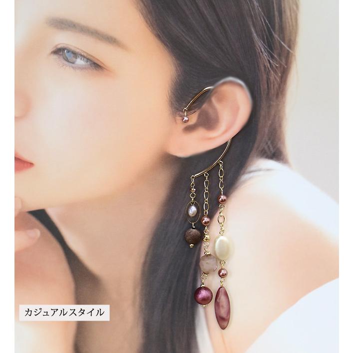 イヤーフック イヤリング イアリング レディース アクセサリー シェル 貝 ウッド 天然素材 パール 淡水パール 片耳用 商品1点販売 両耳使用可 和おしゃれ |  | 06