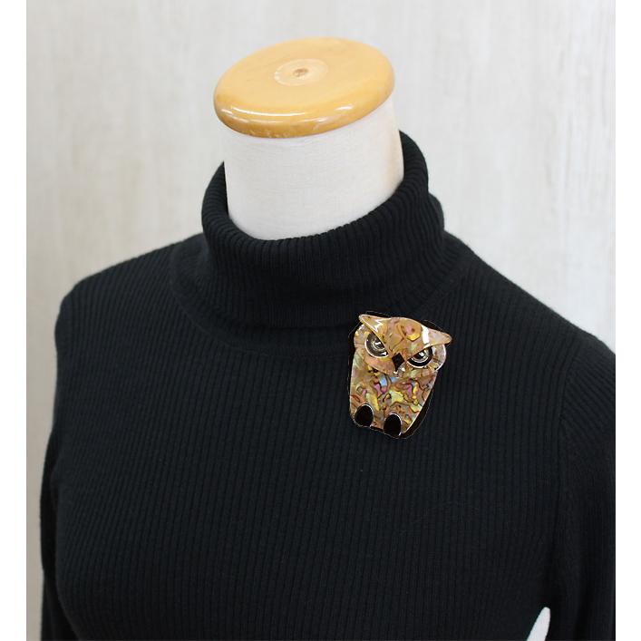 ブローチ レディース 鳥 ふくろう フクロウ 梟 アニマルモチーフ