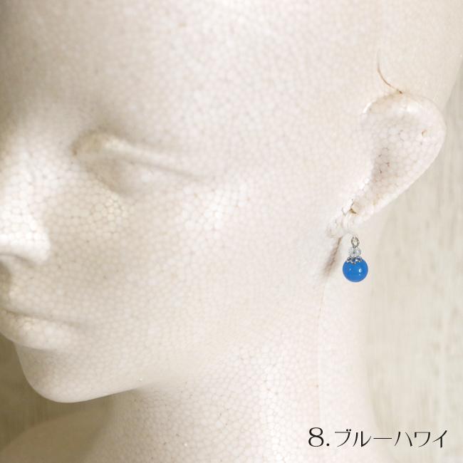 当店オリジナル 天然石 人工石 ビーズ フックピアス 樹脂フック 樹脂 