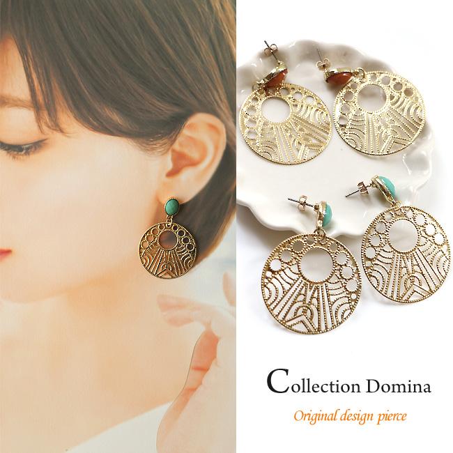 ピアス レディース 大ぶり ラウンド メタル 当店オリジナル 揺れる 大ぶり ハンドメイド 真鍮ピアス アクセサリー 誕生日 人気 彼女 妻 女性 嫁 プレゼント | 