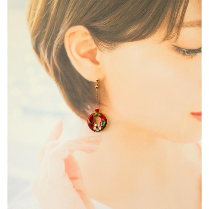 ピアス アレルギー対応 イヤリング イアリング レディース フープ 花柄 七宝焼き 七宝ビーズ 当店オリジナル 大ぶり おしゃれ 50代 ネジ式 チタン ハンドメイド |  | 03