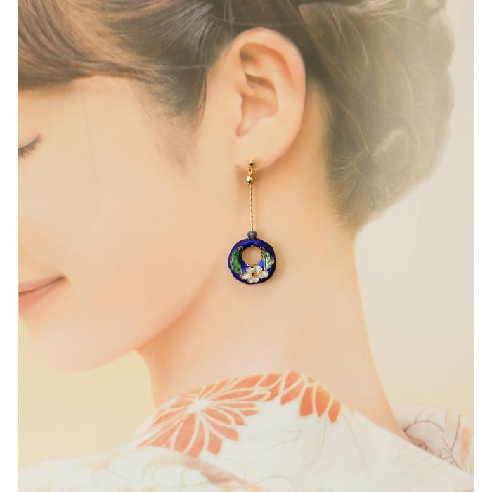 ピアス アレルギー対応 イヤリング イアリング レディース フープ 花柄 七宝焼き 七宝ビーズ 当店オリジナル 大ぶり おしゃれ 50代 ネジ式 チタン ハンドメイド |  | 08