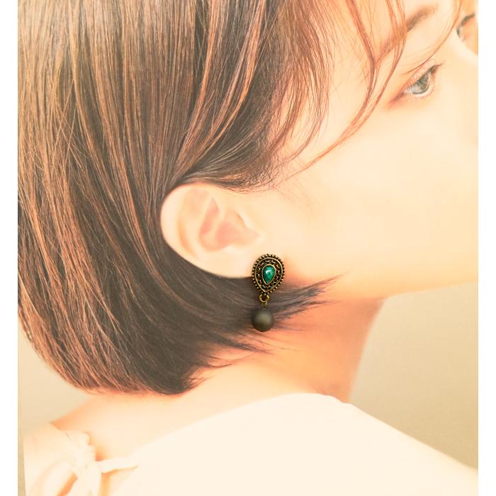 ピアス レディース アンティーク風 ビジュー しずく ドロップ 当店オリジナル 50代 おしゃれ 揺れる ハンドメイド 真鍮ピアス 真鍮ポスト アクセサリー |  | 11