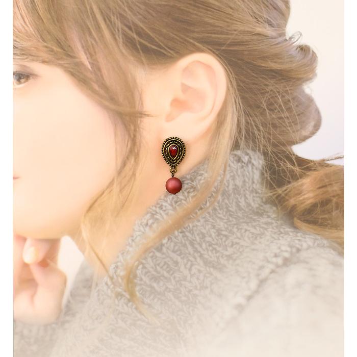 ピアス レディース アンティーク風 ビジュー しずく ドロップ 当店オリジナル 50代 おしゃれ 揺れる ハンドメイド 真鍮ピアス 真鍮ポスト アクセサリー |  | 04
