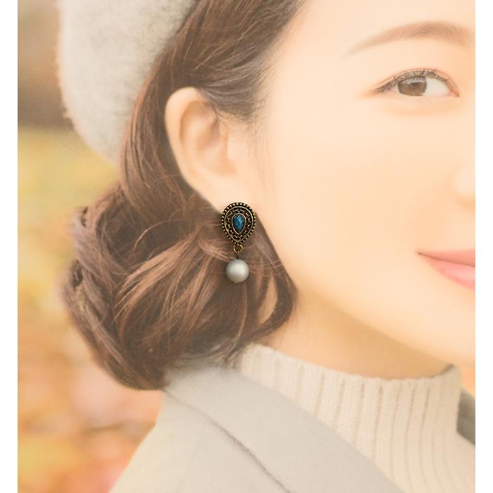 ピアス レディース アンティーク風 ビジュー しずく ドロップ 当店オリジナル 50代 おしゃれ 揺れる ハンドメイド 真鍮ピアス 真鍮ポスト アクセサリー |  | 08