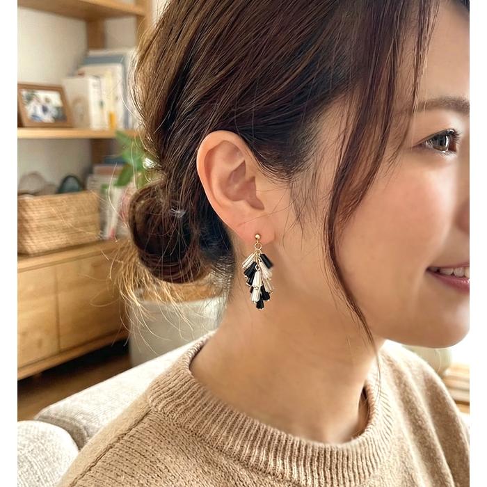 ピアス イヤリング イアリング レディース じゃらじゃら ジャラジャラ 揺れる 大ぶり おしゃれ 人気 40代 50代 揺れる ネジ式 当店オリジナル ハンドメイド |  | 03