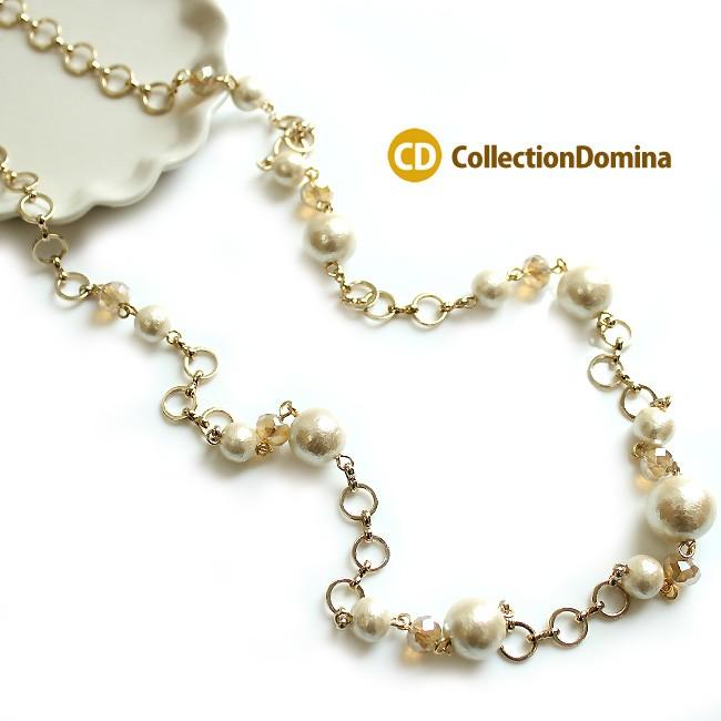 コットンパール ネックレス ロング パール ロングネックレス パーツ ハンドメイド 結婚式 素材 アクセサリー Qn4023 Collectiondomina 通販 Yahoo ショッピング