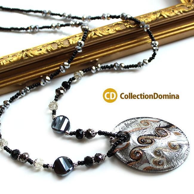 ヴェネチアンガラス風ロングネックレス ガラス ベネチアンガラス風 ネックレス ガラス細工 ブルー ガラスビーズ ペンダントトップ ビーズ 模様 通販 Qn4112 Collectiondomina 通販 Yahoo ショッピング