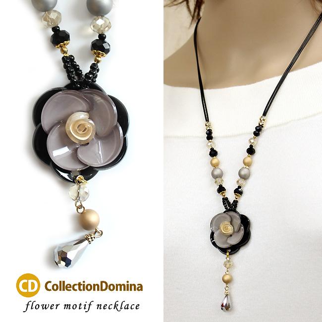 フラワー ロング 紐 ネックレス ひも 大ぶり お花 ネックレス 紐ネックレス 樹脂 ゴールド ハンドメイド アジャスター付 Ma Qn4176 Collectiondomina 通販 Yahoo ショッピング