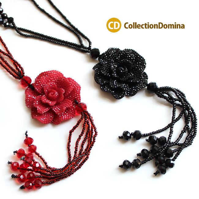 Y字 Yライン お花モチーフ フラワー ネックレス Y字 ロングネックレス エンドレス レッド ブラック 樹脂 Qn4180 Collectiondomina 通販 Yahoo ショッピング