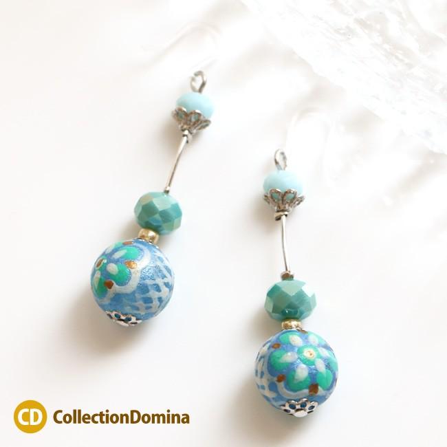 花柄 とんぼ玉 トンボ玉 蜻蛉玉 ガラス玉 和風 樹脂ピアス 樹脂フック ビーズ ターコイズブルー ブルー レディース アクセサリー St0922 Collectiondomina 通販 Yahoo ショッピング