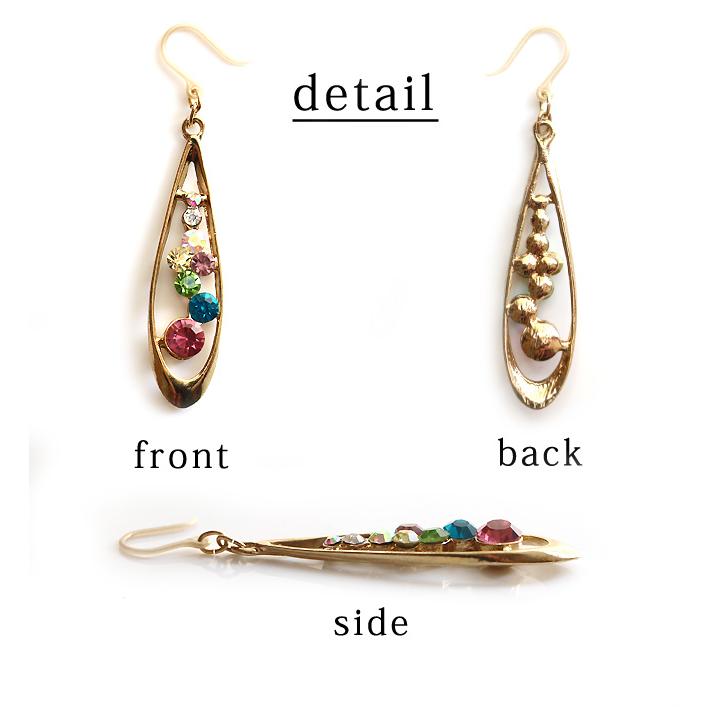 ピアス レディース ビジュー 揺れる ゆらゆら 樹脂ピアス 樹脂フック ゴールド マルチカラー 白色 アクセサリー 誕生日 人気 彼女 妻 女性 嫁 プレゼント |  | 02