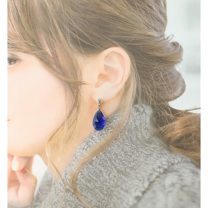 ピアス アレルギー対応 アレルギー レディース しずく ビジュー 一粒 50代 揺れる ゆれる チタン スタッド シンプル 青 紫 長い 長め ハンドメイド |  | 03