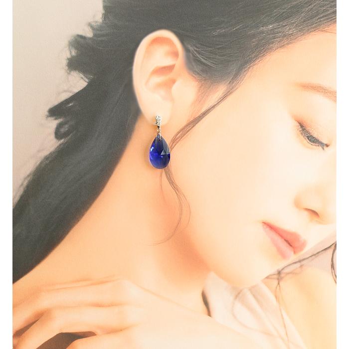 ピアス アレルギー対応 アレルギー レディース しずく ビジュー 一粒 50代 揺れる ゆれる チタン スタッド シンプル 青 紫 長い 長め ハンドメイド |  | 04