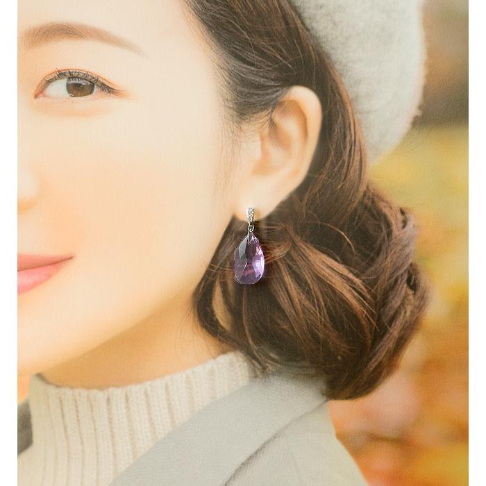 ピアス アレルギー対応 アレルギー レディース しずく ビジュー 一粒 50代 揺れる ゆれる チタン スタッド シンプル 青 紫 長い 長め ハンドメイド |  | 07