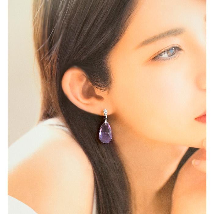 ピアス アレルギー対応 アレルギー レディース しずく ビジュー 一粒 50代 揺れる ゆれる チタン スタッド シンプル 青 紫 長い 長め ハンドメイド |  | 08