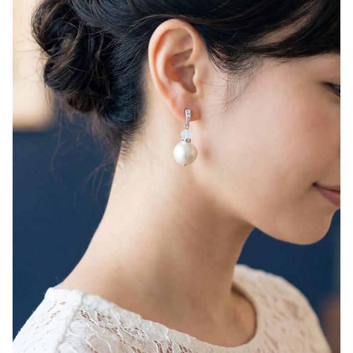 ピアス レディース 12mm コットンパール ラインストーン 上品 人気 おしゃれ アレルギー対応 チタンポスト チタンピアス 誕生日プレゼント |  | 07