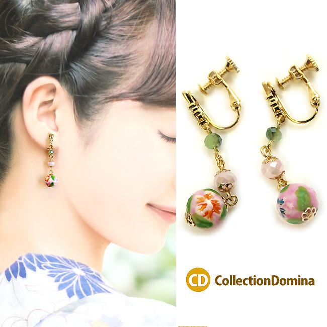 イヤリング トンボ玉 花柄 ブルー ビーズ ネジバネ ピンク ビーズ お出かけ お呼ばれ アクセサリー レディース 誕生日プレゼント 友達 女友達 ギフト 女子 彼 Tw0966 Collectiondomina 通販 Yahoo ショッピング