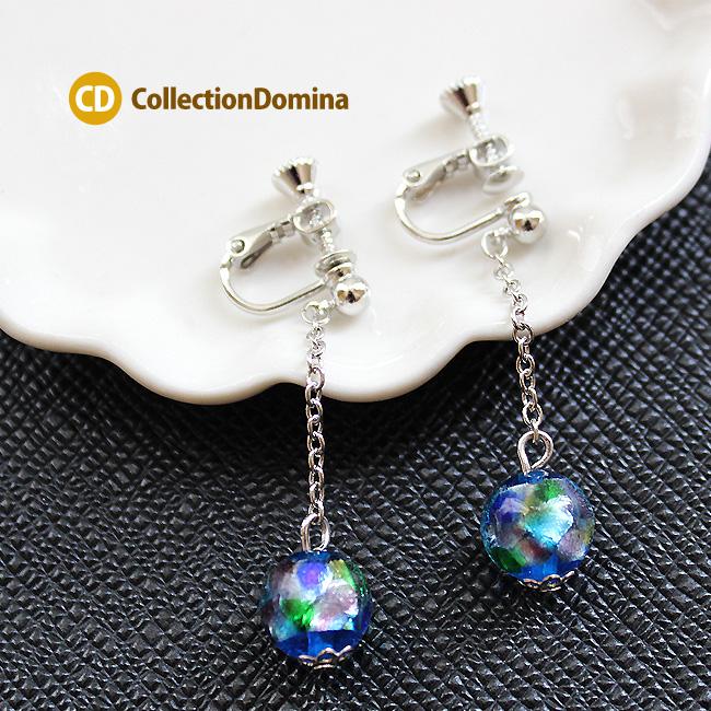 とんぼ玉 トンボ玉 イヤリング ハンドメイド ガラス玉 和柄 風鈴 浴衣 着物 揺れる ゆらゆら ロング イヤリング かわいい シルバー マルチカラー カラフル ネジ Tw1051 Collectiondomina 通販 Yahoo ショッピング