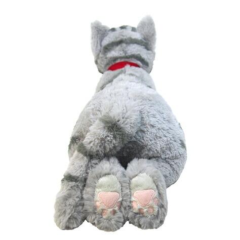 サンレモン】ぬいぐるみ ひざねこ グレーMサイズ 膝乗せ 猫 キャット