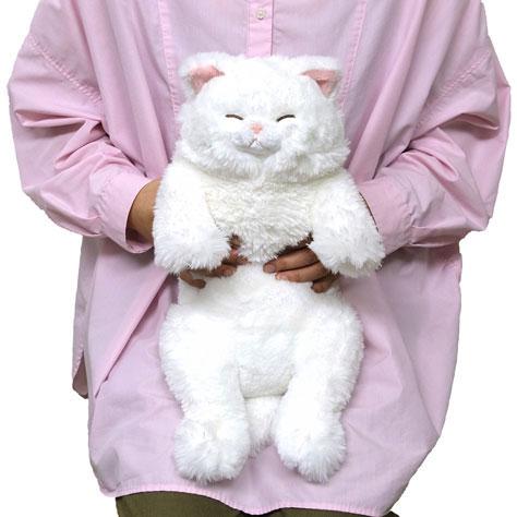 サンレモン】ぬいぐるみ すやすやひざねこ ペルシャ ホワイト 膝乗せ