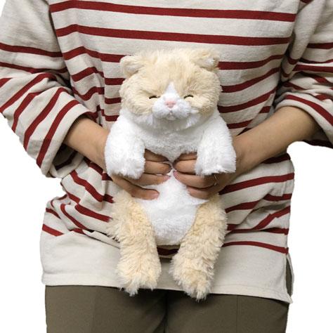 New ぬいぐるみ すやすやひざねこ Sサイズ クリーム 膝乗せ 猫
