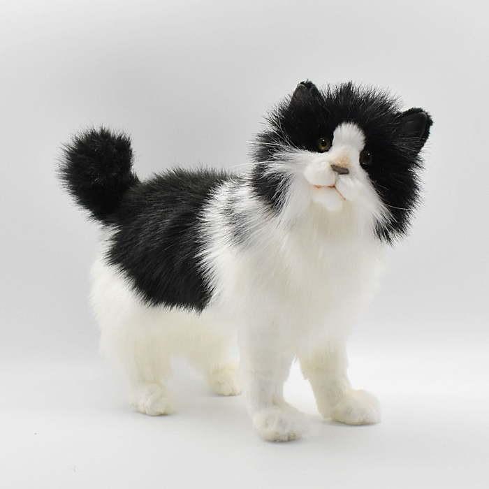 HANSA ハンサ　ネコ　ぬいぐるみ　中古品 ハンサ【HANSA】ぬいぐるみ 白黒ネコ43cm シロクロ ねこ リアル