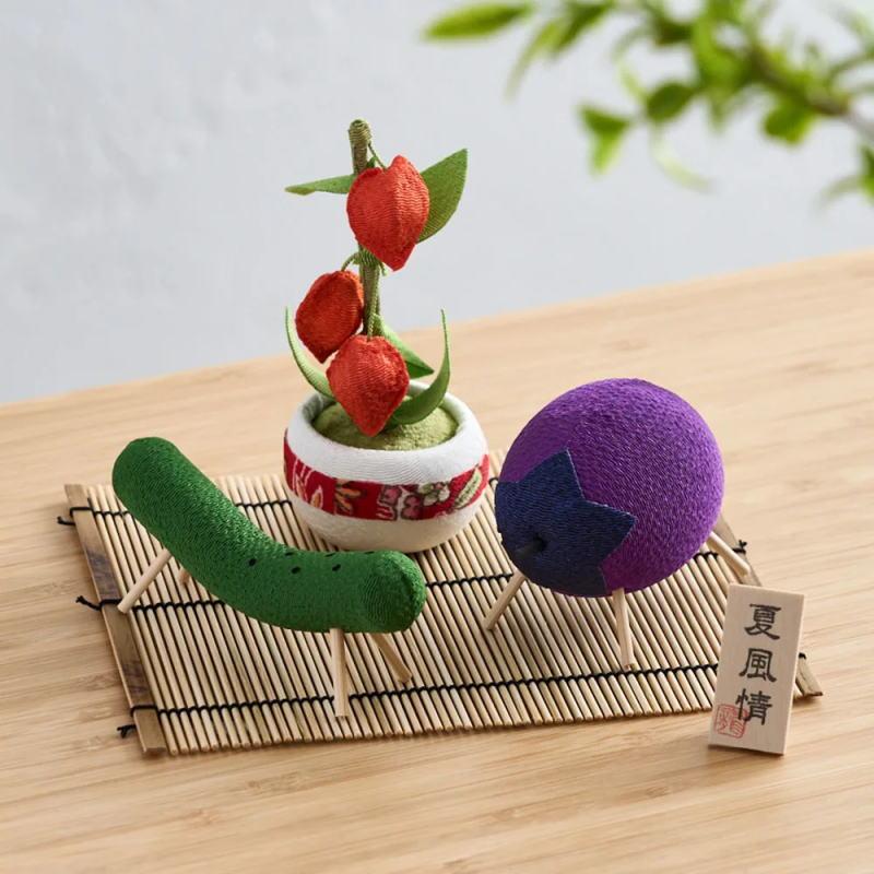 京都龍虎 ちりめん細工 精霊馬お盆飾りセット 日本製 手作り : 逸品
