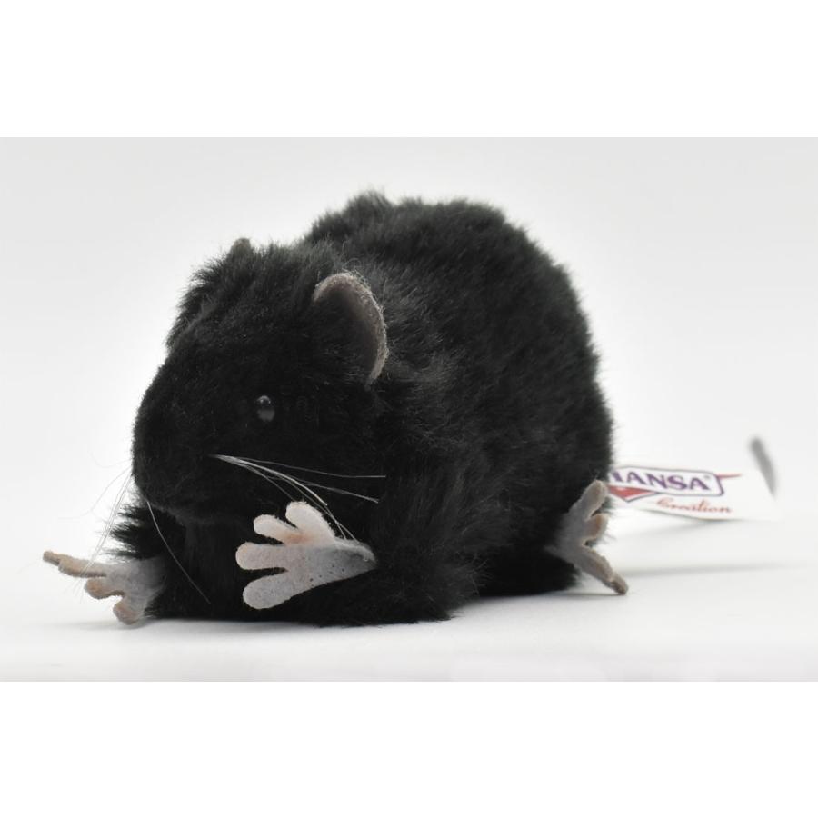 ハンサ【HANSA】ぬいぐるみ 黒ネズミ27cm ねずみ リアルアニマル