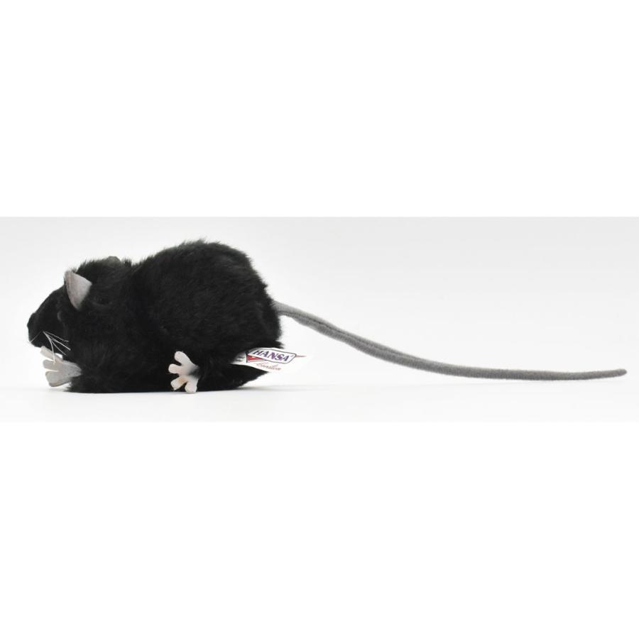 ハンサ【HANSA】ぬいぐるみ 黒ネズミ27cm ねずみ リアルアニマル