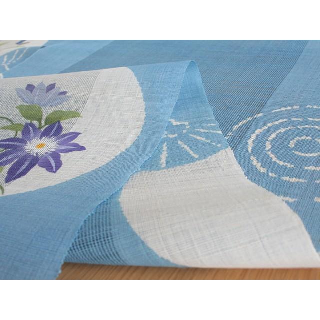 京都洛柿庵ろうけつ染めのれん 団扇紋 うちわ デザイン 和風