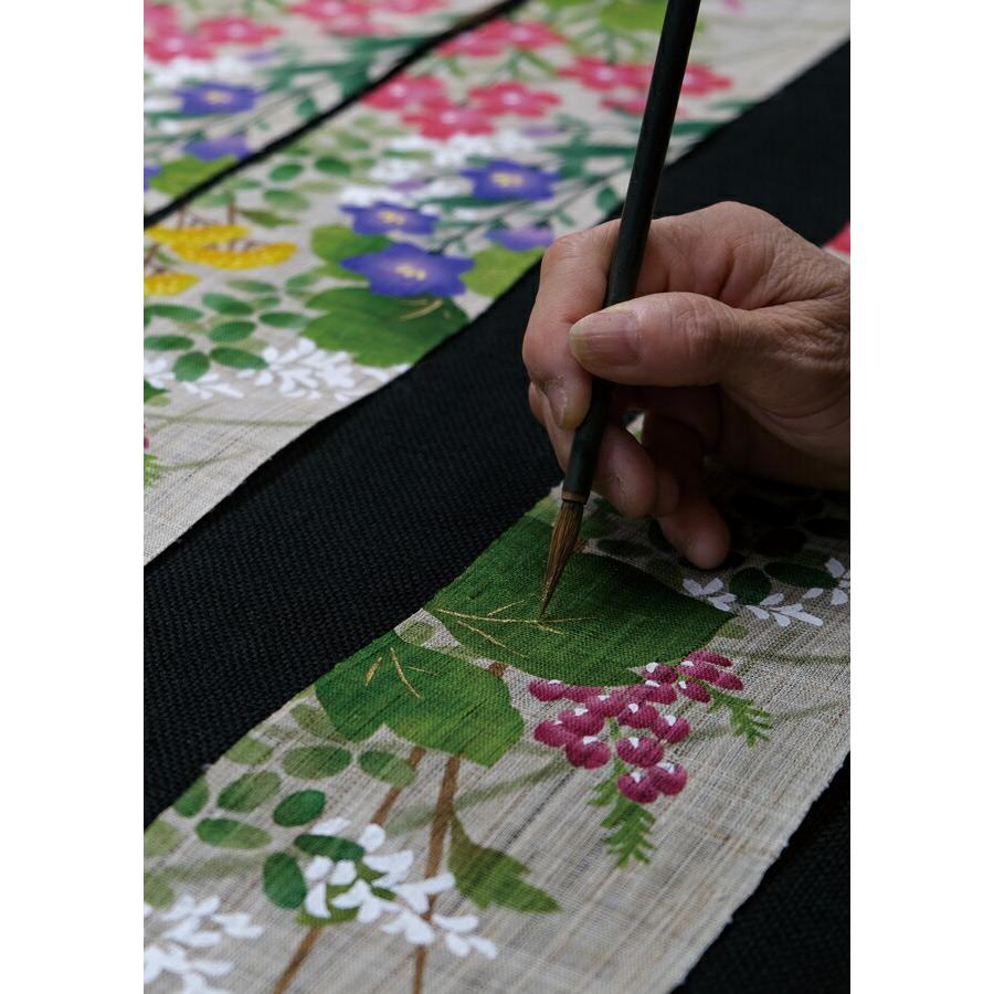 京都洛柿庵】 手描き 手染め 細タペストリー 秋の飾り 細タペ 秋の七草