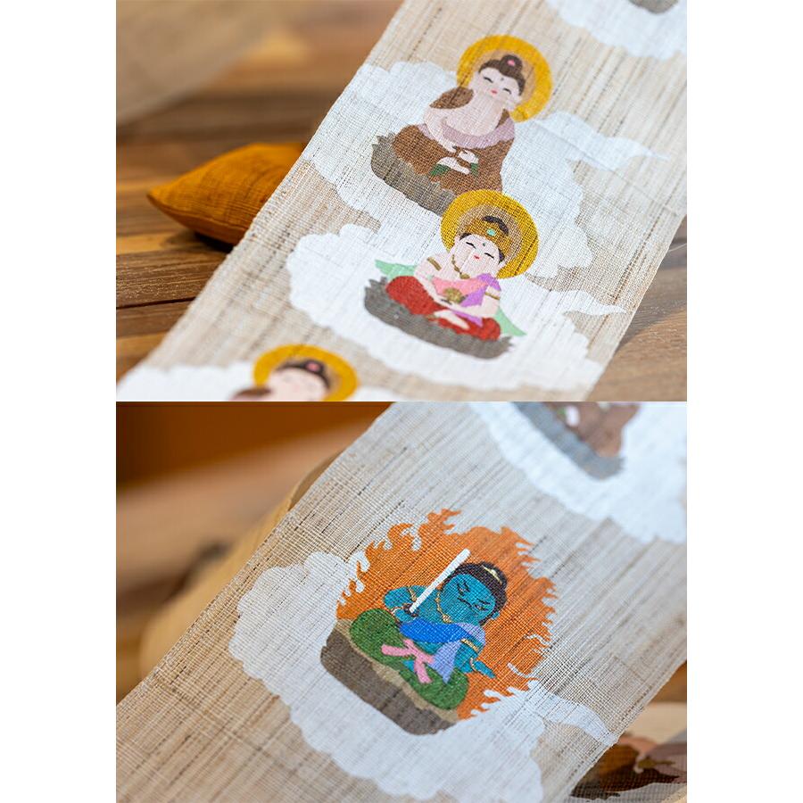 京都洛柿庵】 手描き 手染め 細タペストリー 年中飾り 細タペ 十三仏