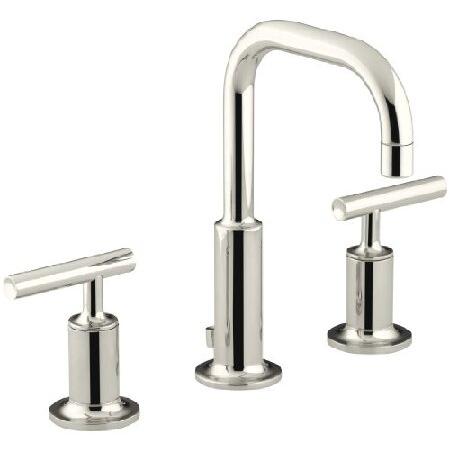 【即日発送】 Assembly Drain Metal with Faucet Sink Bathroom Widespread K-14406-4-SN Purist KOHLER in 並行輸入品 Nickel Polished 洗面所用水栓