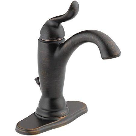 満点の Delta Faucet Linden Bronze Bathroom Faucet, Single Hole Bathroom Faucet, Single Handle, Diamond Seal Technology, Metal Drain Assembly, Venet 洗面所用水栓