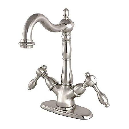 【送料無料/新品】  Brushed Faucet, Sink Vessle Tudor KS1498TAL Brass Kingston Nickel, 並行輸入品 Nickel Brushed Reach, Spout in inch 6-1/2 洗面所用水栓