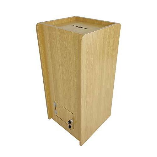 FixtureDisplays Wood (MDF Veneer) Donation Box Tithing Box Fundraising Stand 40004 並行輸入品