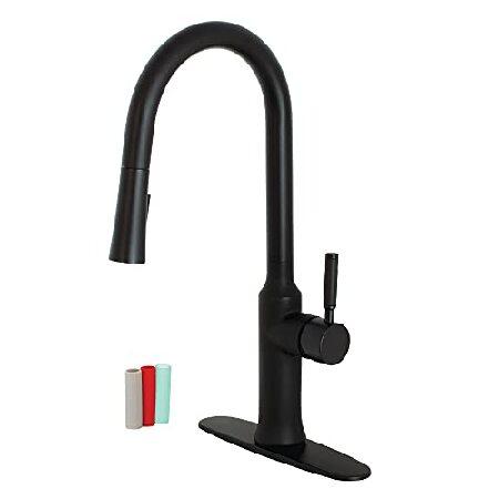 人気ショップ Spout in Inch 8 Faucet, Kitchen Pull-Down Single-Handle Kaiser LS2720DKL Brass Kingston Reach, 並行輸入品 Black Matte キッチン蛇口、水栓