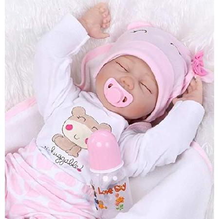 【激安大特価！】 Baby Newborn Doll Baby Silicone Vinyl Soft Open Eyes Lifelike Dolls Reborn Sleeping Girl Dolls Baby Reborn Babies 並 Gifts Children inch 22 その他人形