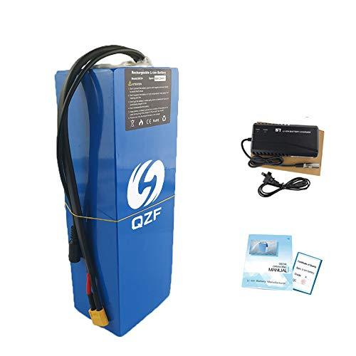 QZF 52V 20AH Ebike Battery Waterproof PVC Lithium Battery Pack with Chrgaer and 30A BMS Protection for 1000W 750W 500W Bike Motor Mountain B その他自転車アクセサリー