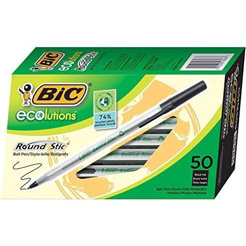 Bic Round Stic Medium 1.0mm Ball Pen Pack of 8 Black 