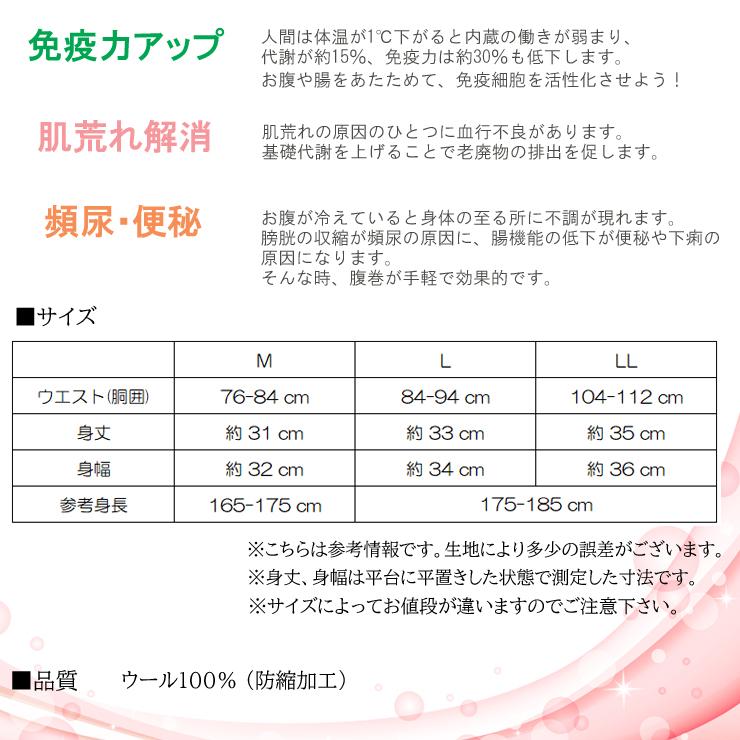 腹巻 グンゼ 愛情 はらまき ウール Mサイズ HAM900 日本製 男女兼用 純毛 gunze 毛 年間 温活 冷え防止 免疫力 防寒 あたため マタニティ｜collection20｜03