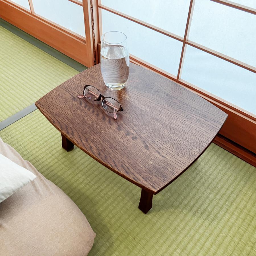 ミニテーブル ちゃぶ台 天然木 木製 折りたたみ ベッドテーブル ベッド