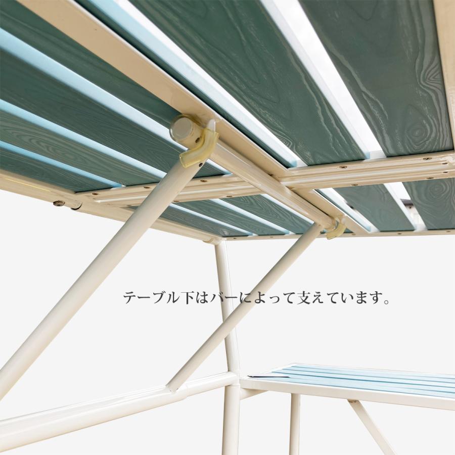 ベンチ テーブル おしゃれ バルコニー 庭 ガーデン 海 ブルー ホワイト アウトドアリビング 屋外仕様 ドイツ企画 2人掛け 椅子　 |  | 04
