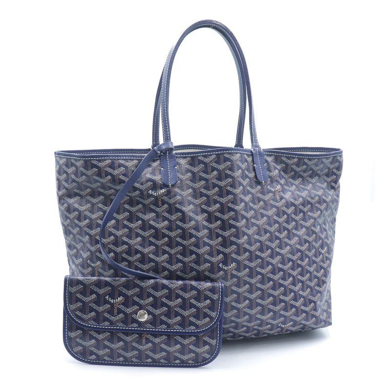 ゴヤール サン・ルイPM バッグ  STLOUIPMLTY12CL12P ゴヤールディンキャンバス シュヴロッシュカーフスキン ネイビー  中古 送料無料 GOYARD（ゴヤール） サン・ルイPM バッグ STLOUIPMLTY12CL12P ゴヤール