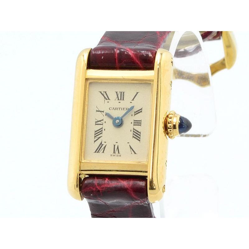 カルティエ レディース ミニタンク K18yg 電池交換 新品仕上済 革ベルト 金無垢 クオーツ 腕時計 中古 送料無料 C コレクションシバ 通販 Yahoo ショッピング