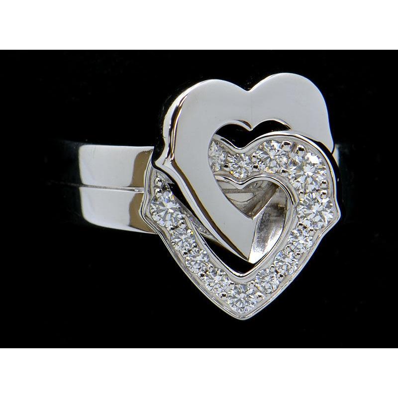 カルティエ ダブルハート ダイヤ リング 45 5号 K18wg 新品仕上げ済 ホワイトゴールド ハート パヴェダイヤ Cハート 中古 送料無料 C コレクションシバ 通販 Yahoo ショッピング