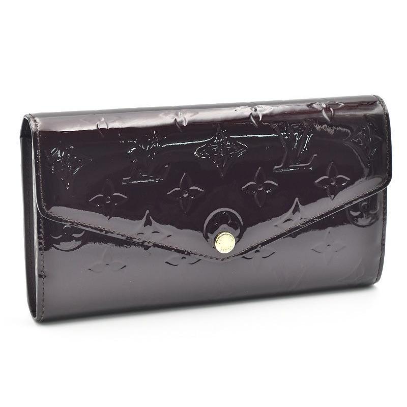 Sale 公式通販 直営店限定 ルイヴィトン ポルトフォイユサラ M モノグラムヴェルニ アマラント ホック式長財布 ホック長財布 紫 パープル 中古 送料無料 大人気 Skylanceronline Com